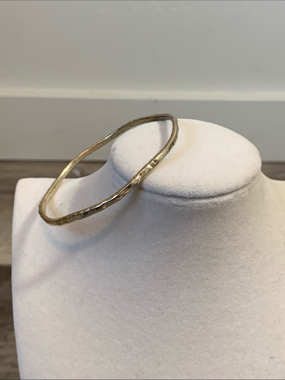 Hammered Gold Tone Women's Bangle Bracelet